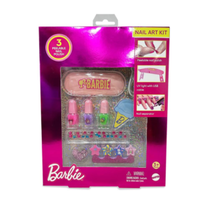 Barbie Official Licensed Nail Art Kit by Genie's Toy Bus | Creative Nail Polish Kit with Accessories I Interactive Pretend Playset for Girls Age 3+ I Best Birthday Gift for Kids