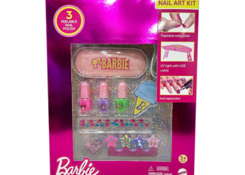 Barbie Official Licensed Nail Art Kit by Genie’s Toy Bus | Creative Nail Polish Kit with Accessories I Interactive Pretend Playset for Girls Age 3+ I Best Birthday Gift for Kids