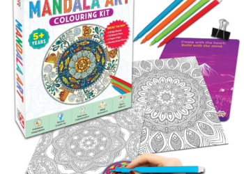 Little Berry Mandala Art Colouring Kit 24 Sheets for Adults & Kids | Art & Craft Kit for Girls 6-12 Years | Colouring Set with, Sketch Pens & Wooden Board | Gift & Creative Coloring Fun for All Ages