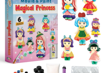 Little Berry DIY Art and Craft Items | Mould & Paint Princess Craft Set | Make 6 Glitter Fridge Magnets | Fun Art & Craft Kit for Girls & Boys 3-10 Years | DIY Crafting Toys & Gifts for Children
