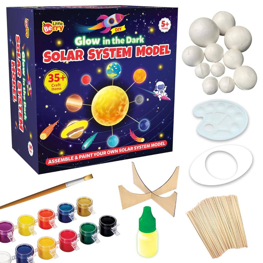 DIY Solar System Model Kit for Kids 5-12 Years | Educational Science Toy for School Projects & Home Learning | Glow in The Dark Art & Craft Kits