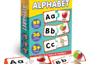 Alphabet Early Learning Puzzle for Kids | 52 Thick Puzzle Pcs, 26 Self-Correcting 2-Pc Jigsaw Puzzles | 4 in 1 Educational Game for Toddlers, Ages 3+ | Gifting, Preschool & Montessori Toy