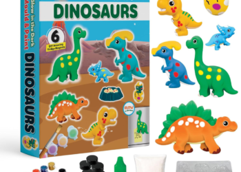 Little Berry DIY Mould and Paint Kit for Kids: Dinosaurs Craft Kit | Make 6 Glow in The Dark Fridge Magnets | Painting Art & Craft Set for Girls & Boys 3-10 Years | DIY Kit for Kids | Gifting Toys