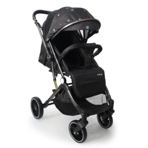 Alpha Baby Stroller/Pram, One Fold, Travel Friendly, 5 Point Safety Harness, Reversible Handle bar, Multilevel Recline & Adjustable footrest, Extendable Canopy, for Babies 0-3 Years (Black)