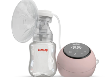 Adore Electric Breast Pump with 2 Phase Pumping, Rechargeable Battery, Digital Touch Screen, Smart Memory, Dual Power Mode, 2pcs Breast pads free, Soft & Gentle, BPA Free